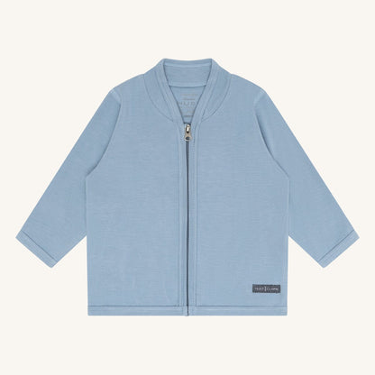 Felpa con zip in Bambù - Azzurro