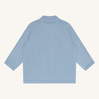 Felpa con zip in Bambù - Azzurro