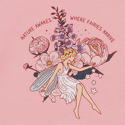 Felpa in Cotone Biologico - Fairies and Flowers
