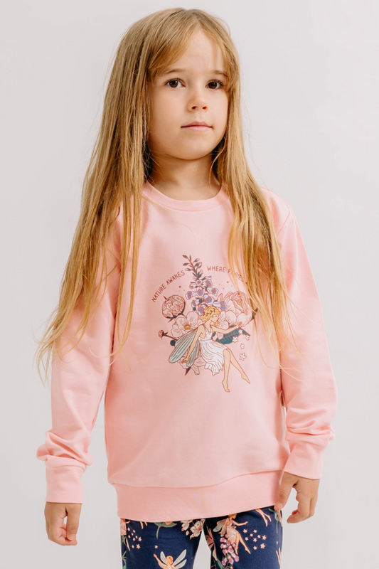 Felpa in Cotone Biologico - Fairies and Flowers