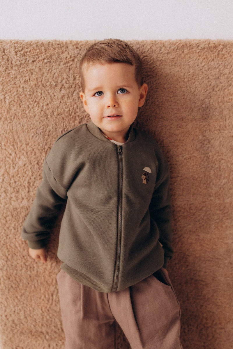 Felpa in Cotone Biologico con Zip