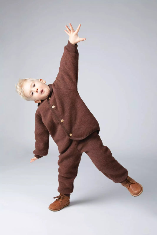 PREORDINE - Pantaloni in pile di lana biologica - Cannella