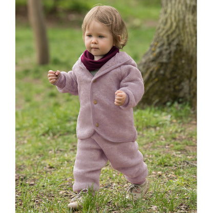 PREORDINE - Pantaloni in pile di lana biologica - Rosa