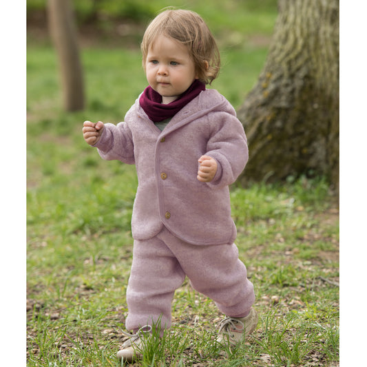 PREORDINE - Pantaloni in pile di lana biologica - Rosa