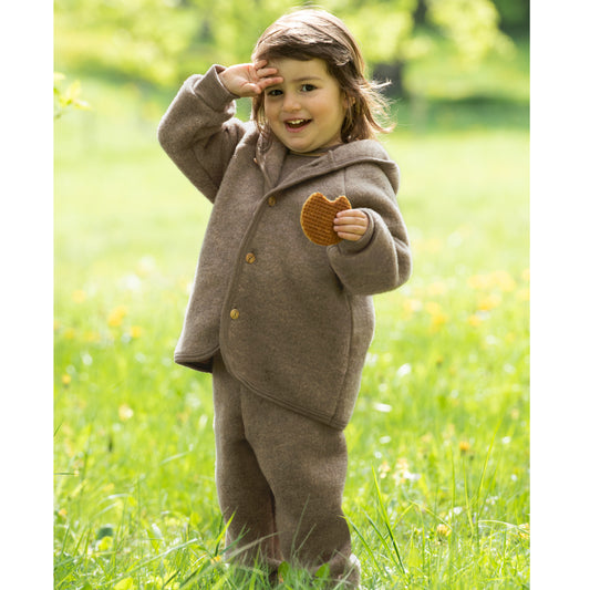 PREORDINE - Pantaloni in pile di lana biologica - Noce