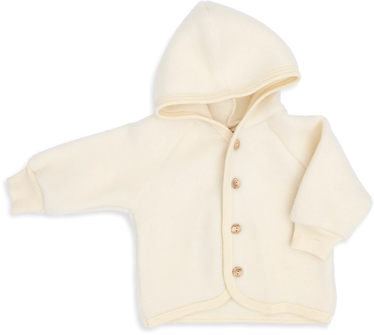 PREORDINE - Giacca in pile di lana biologica - Bianco
