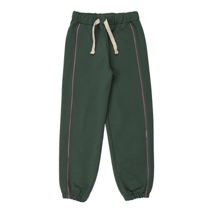 Pantaloni tuta in Cotone Biologico - Verde/Viola