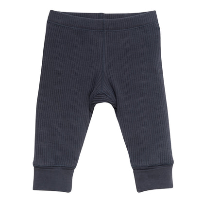 Leggings a costine in cotone biologico - Blu