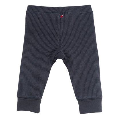 Leggings a costine in cotone biologico - Blu