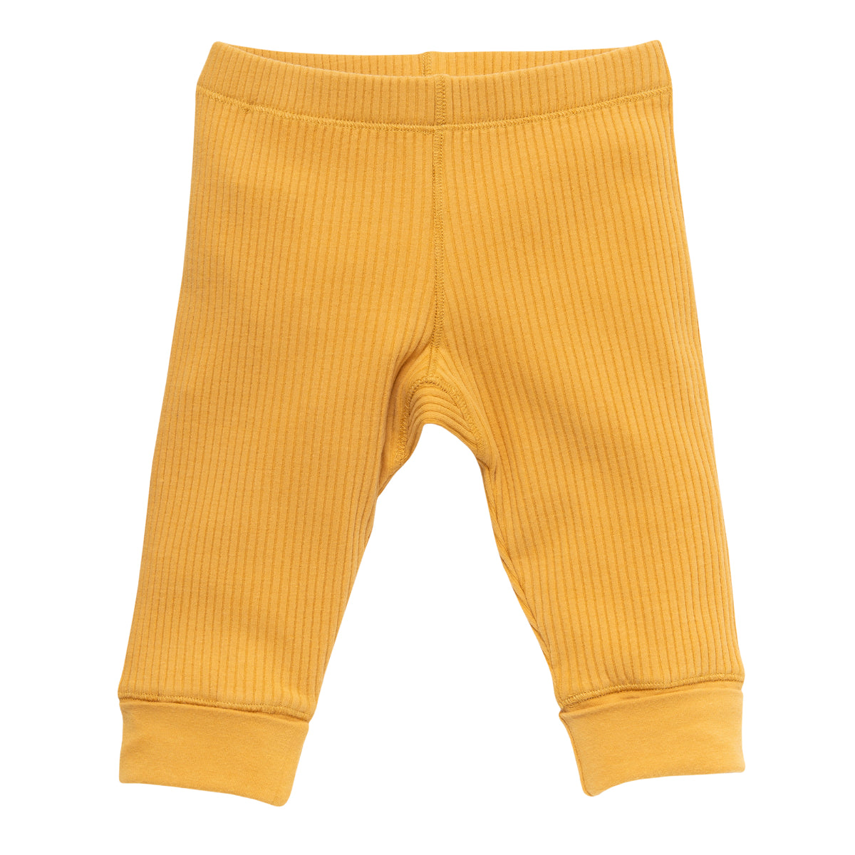Leggings a costine in cotone biologico - Giallo