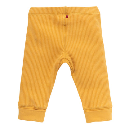Leggings a costine in cotone biologico - Giallo