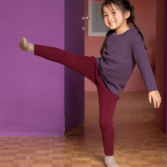 Leggings a costine in lana biologica - Ribes