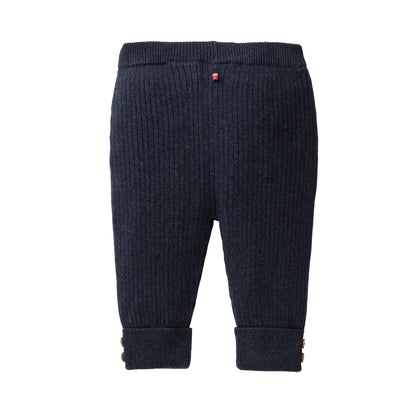 Pantaloni a costine in maglia di Cotone Biologico - Navy