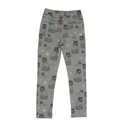 Leggings felpati in Cotone Biologico - Gatti