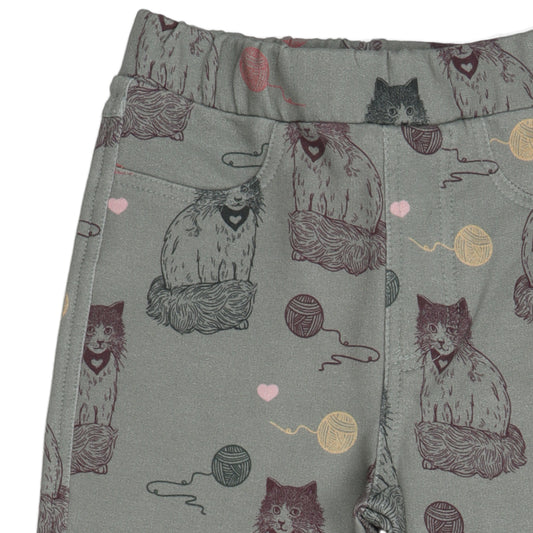 Leggings felpati in Cotone Biologico - Gatti