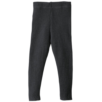 Leggings a costine in lana biologica - Antracite