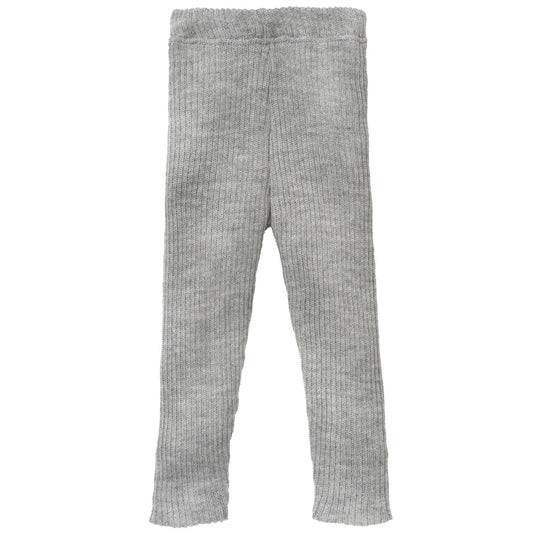 Leggings a costine in lana biologica - Grigio