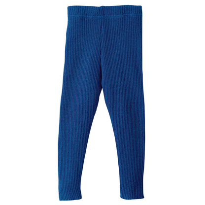 Leggings a costine in lana biologica - Navy