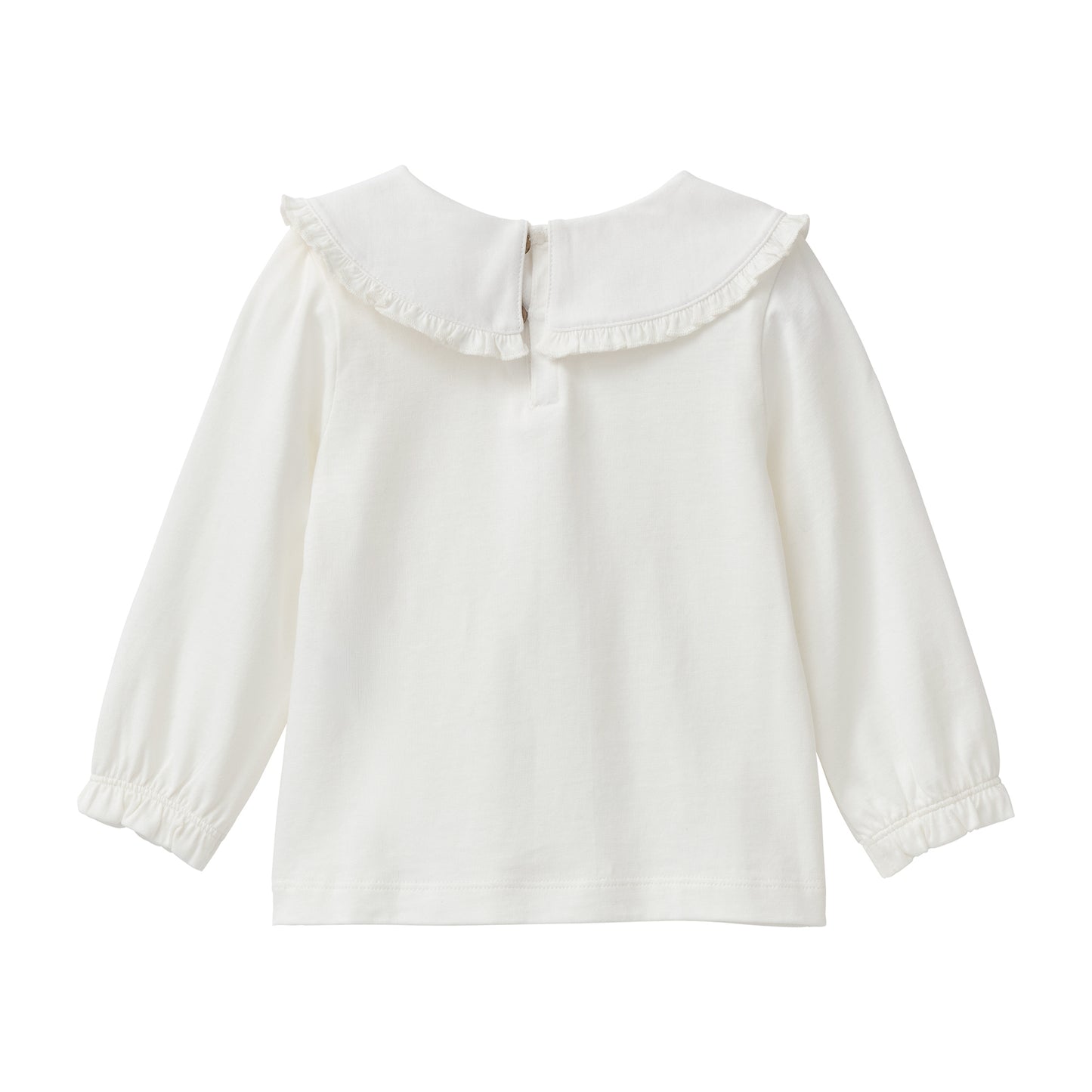 Maglia a manica lunga in Cotone Biologico con colletto ricamato