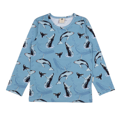 Maglia a maniche lunghe in Cotone Biologico - Balene