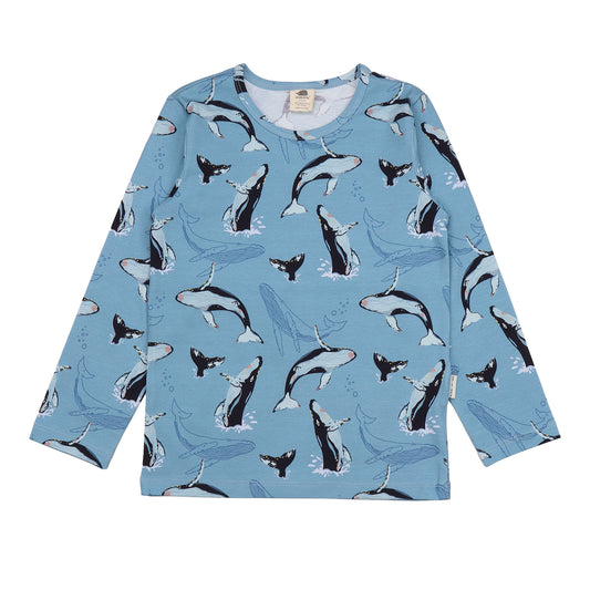 Maglia a maniche lunghe in Cotone Biologico - Balene