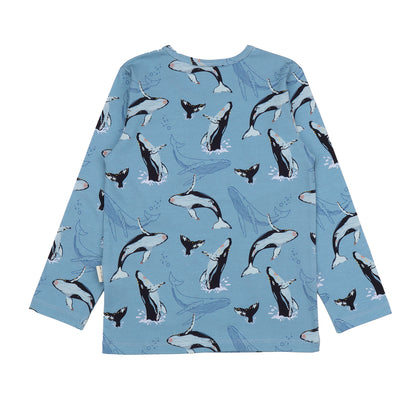 Maglia a maniche lunghe in Cotone Biologico - Balene