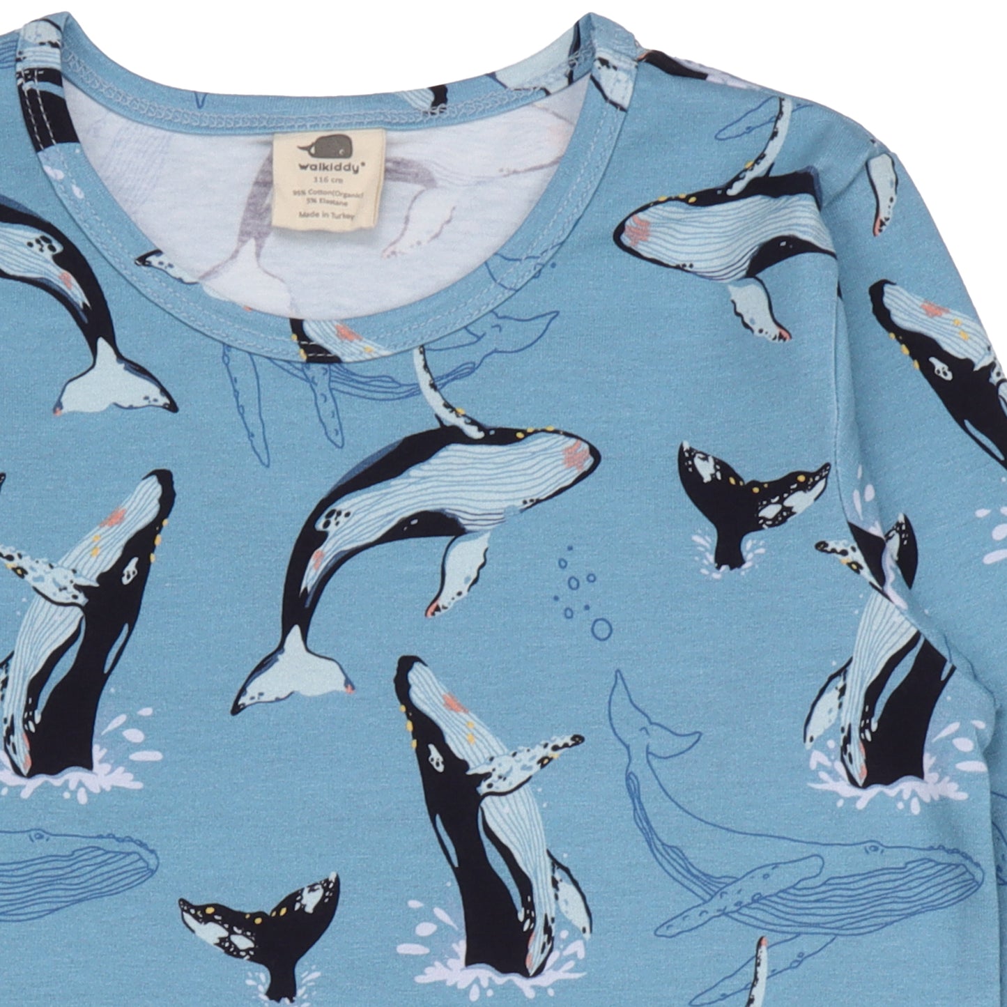 Maglia a maniche lunghe in Cotone Biologico - Balene