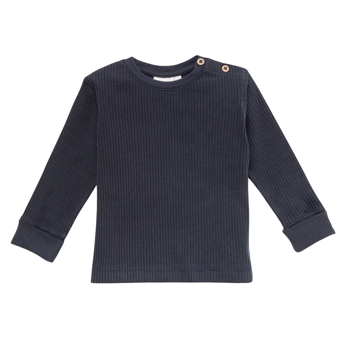 Maglia manica lunga a costine in cotone biologico - Blu