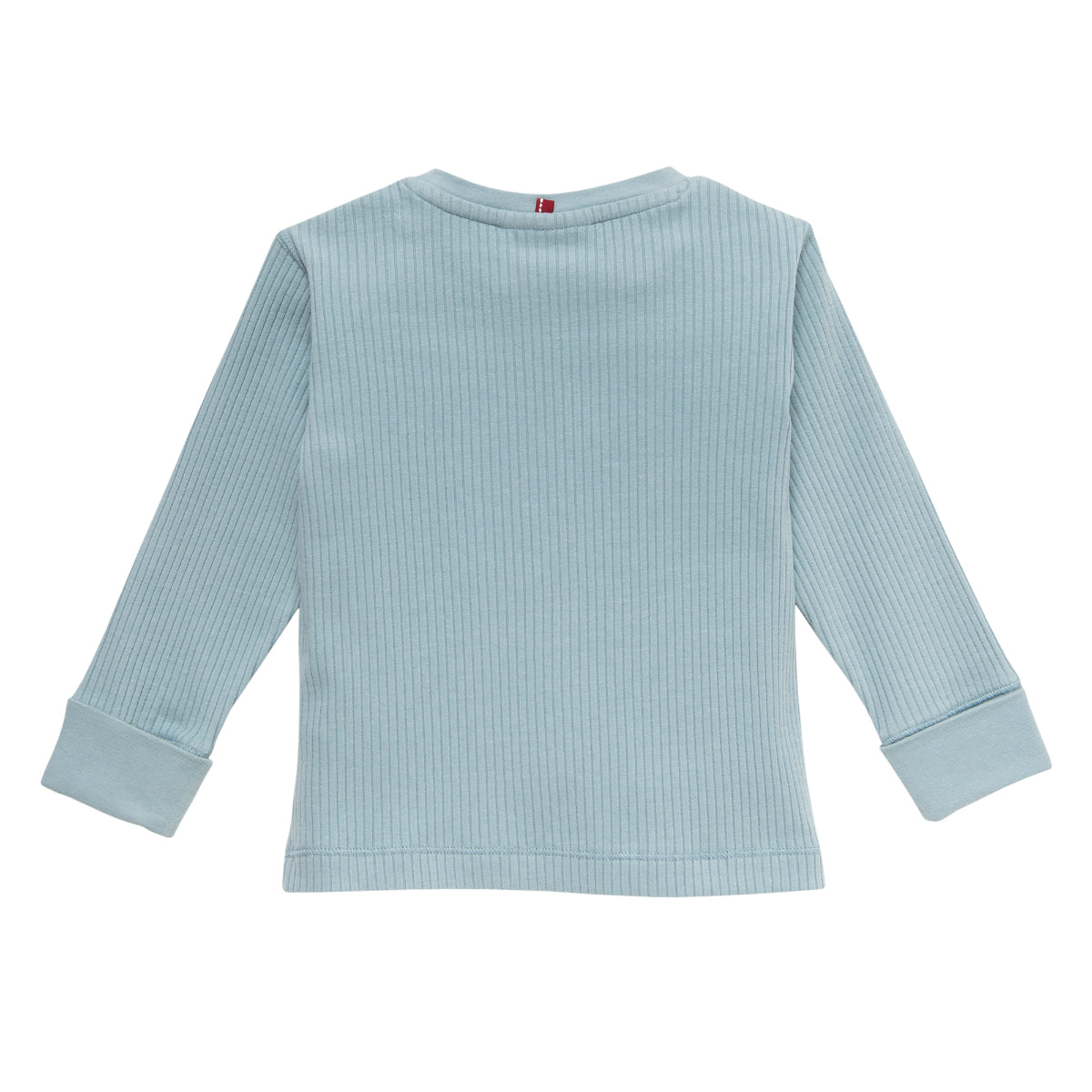 Maglia manica lunga a costine in cotone biologico - Celeste