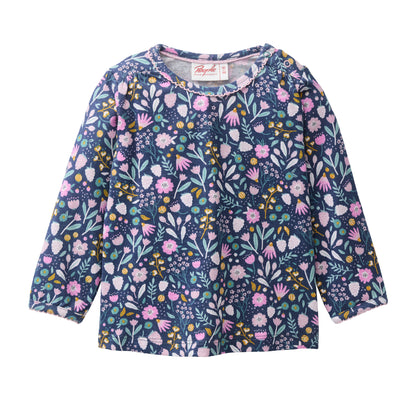 Maglia a manica lunga in cotone biologico - Fiori