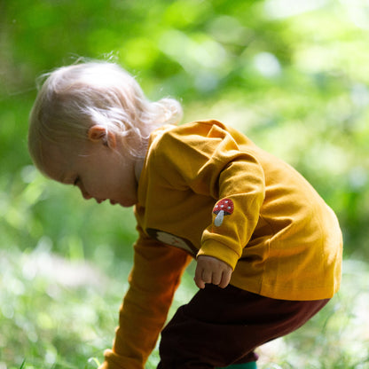 Maglia a manica lunga in Cotone Biologico con applicazione - Gufo