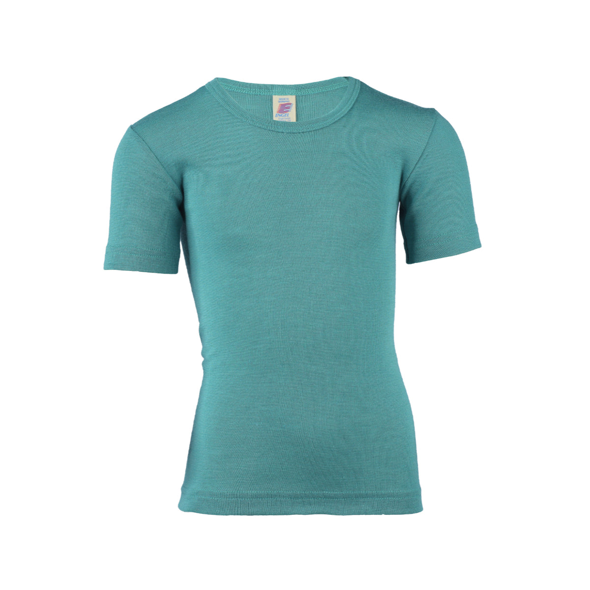 Maglia manica corta lana seta Blu Ghiaccio