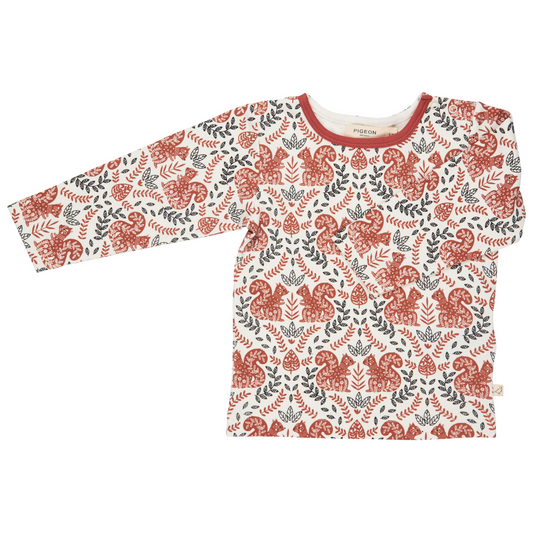 Maglia manica lunga in Cotone Biologico - Scoiattoli