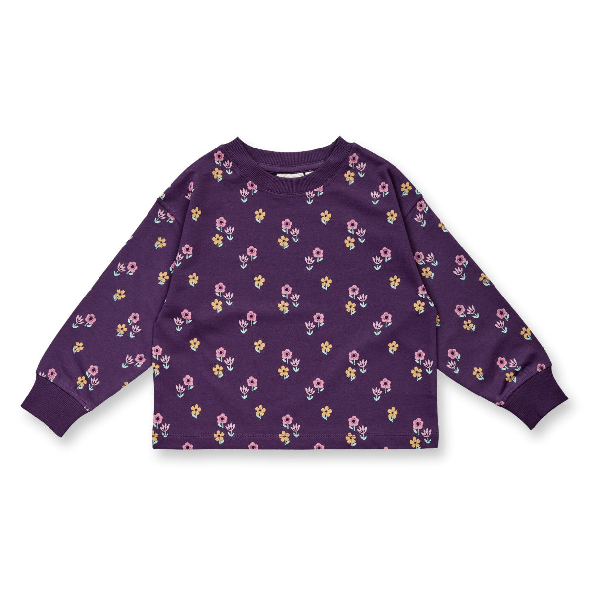 Maglia in Cotone Biologico Fiori - Viola