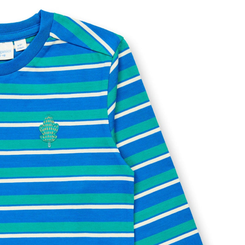 Maglia in Cotone Biologico Woodland - Blu/Verde