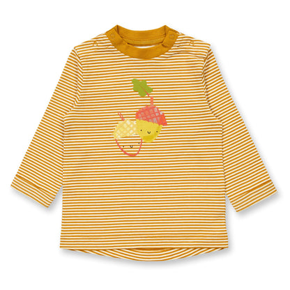Maglia in Cotone Biologico Ghiande - Righe Curry