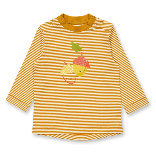 Maglia in Cotone Biologico Ghiande - Righe Curry