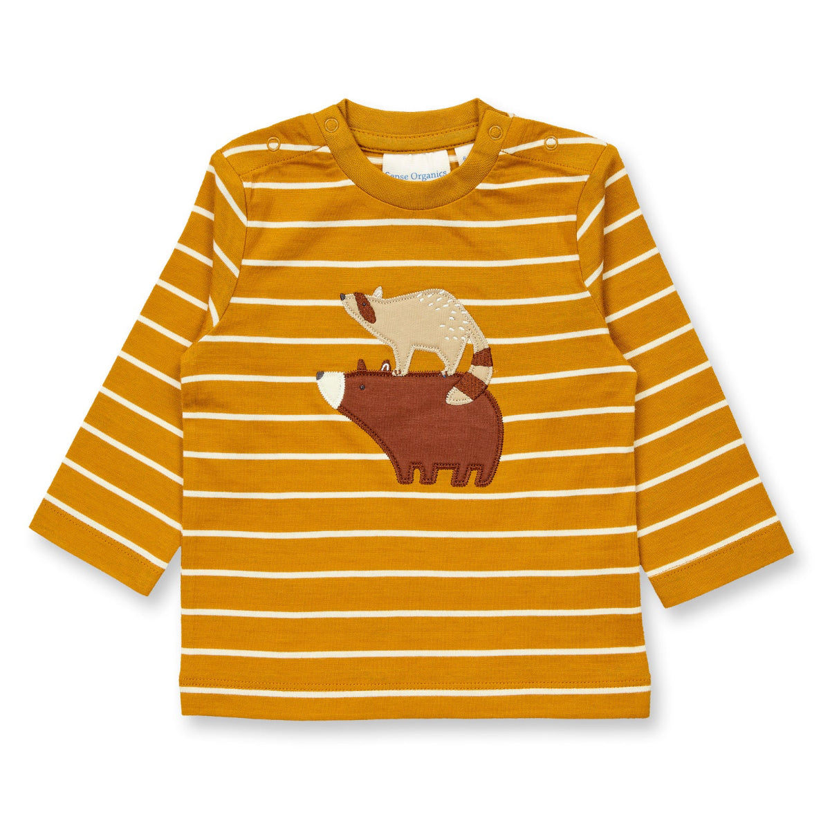 Maglia in Cotone Biologico Animali - Righe Curry