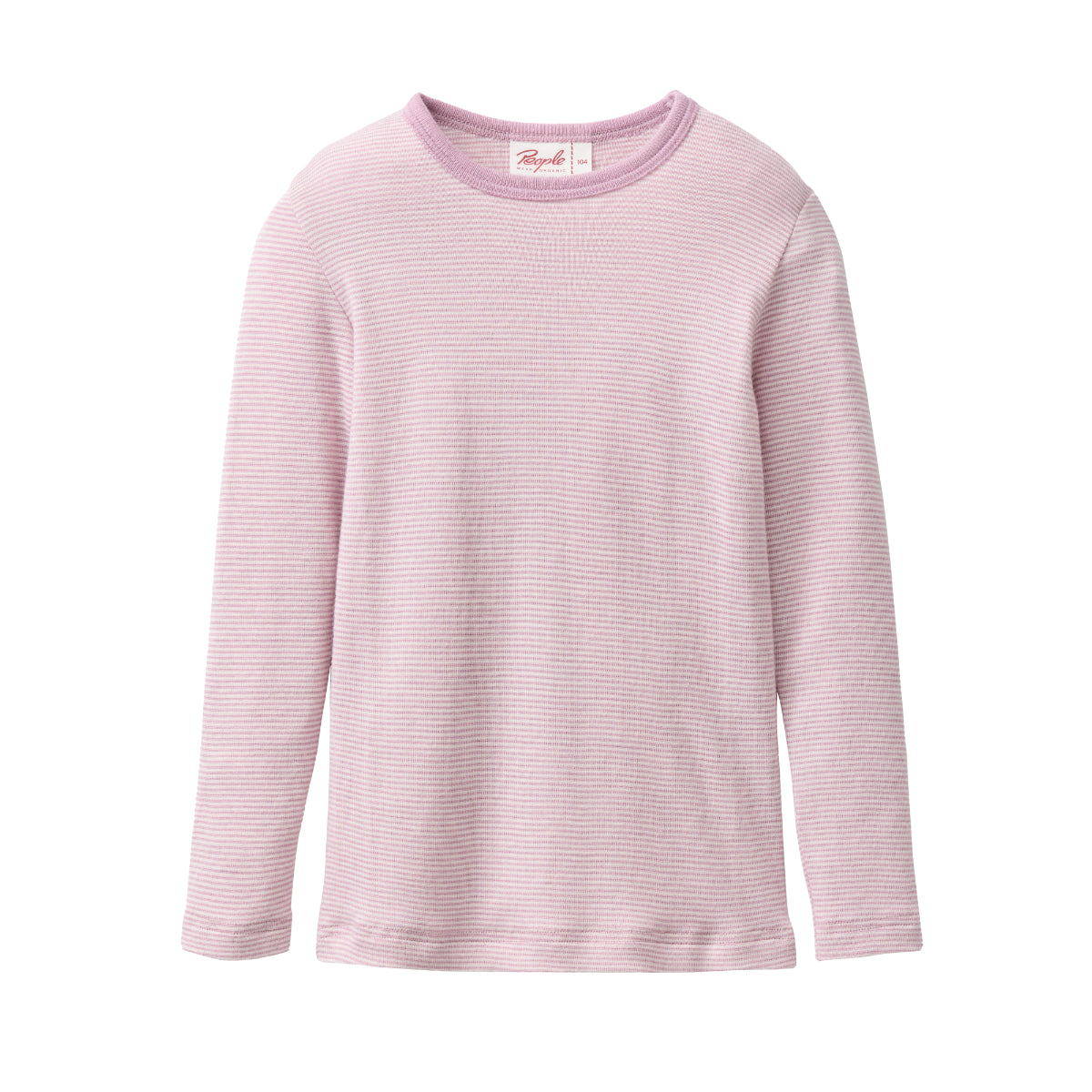 Maglia a manica lunga lana seta - Righe Lilla