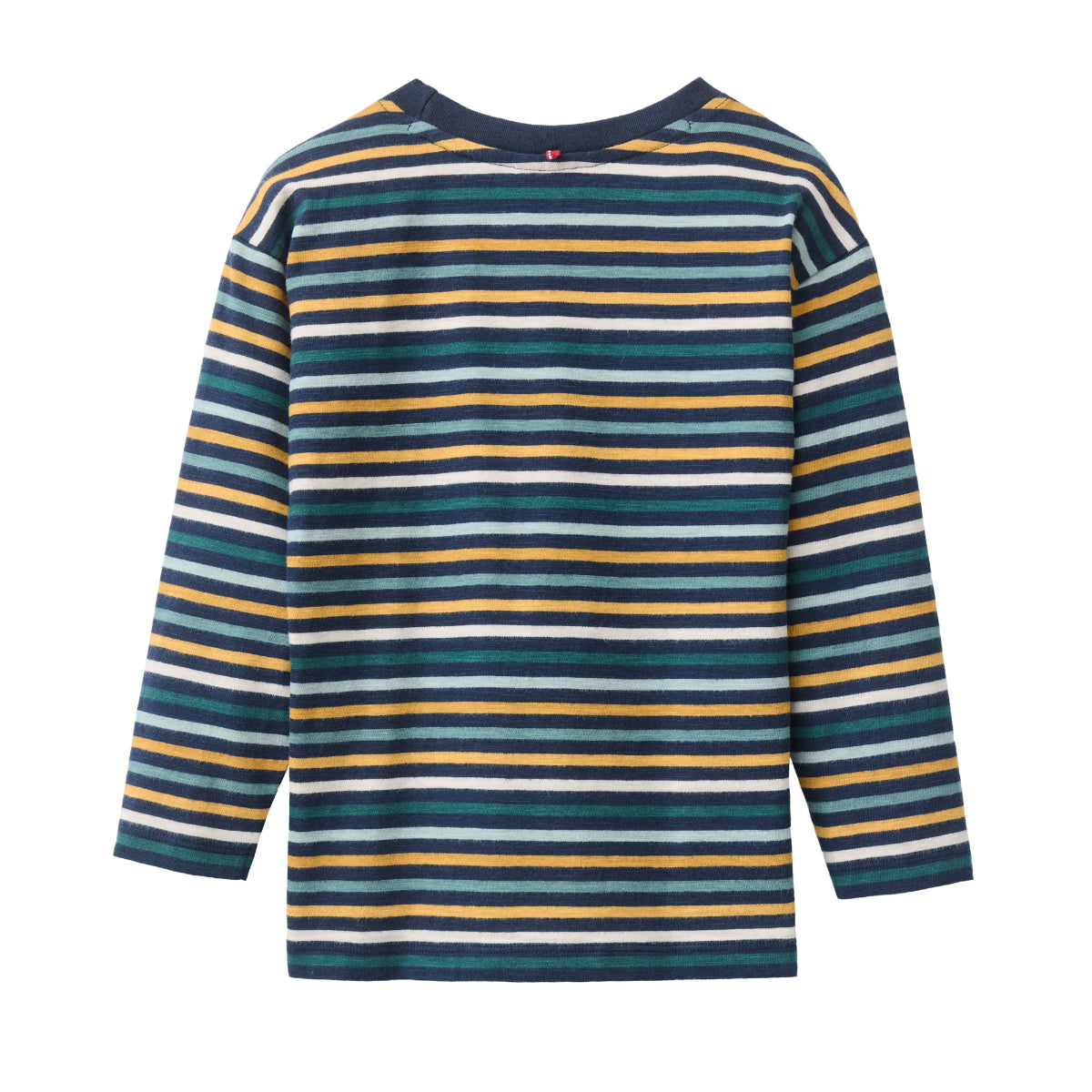 Maglia a manica lunga in cotone biologico - Righe Blu