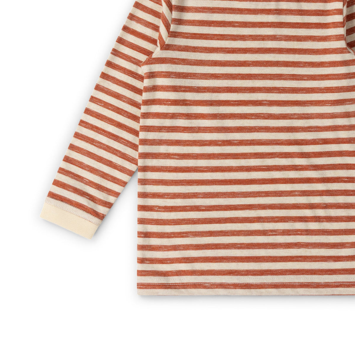 Maglia manica lunga in Cotone Biologico - Righe Rame