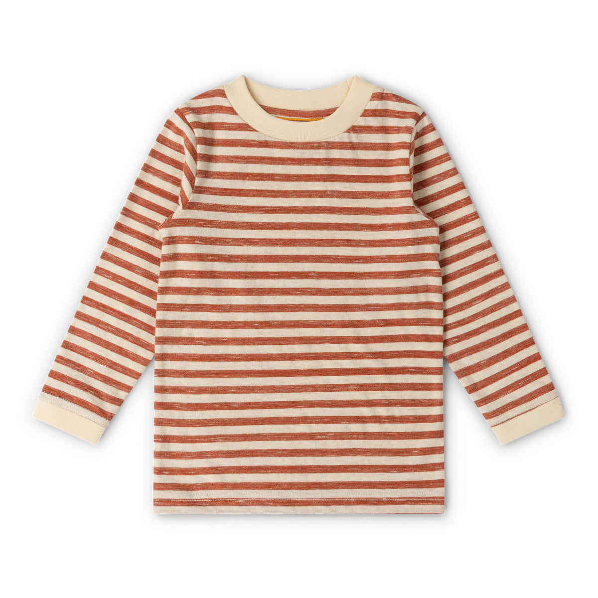 Maglia manica lunga in Cotone Biologico - Righe Rame