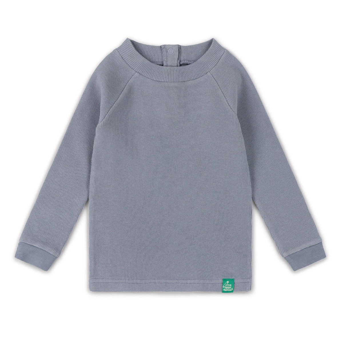 Maglia manica lunga in Cotone Biologico Waffle - Azzurro Polvere