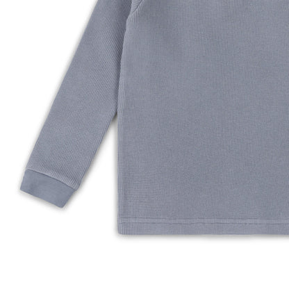 Maglia manica lunga in Cotone Biologico Waffle - Azzurro Polvere