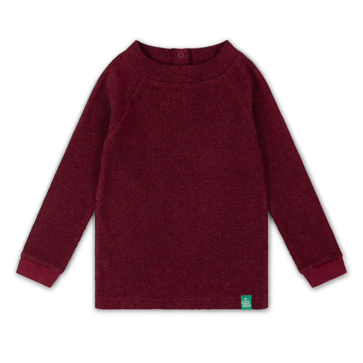 Maglia manica lunga in Cotone Biologico Waffle - Bordeaux