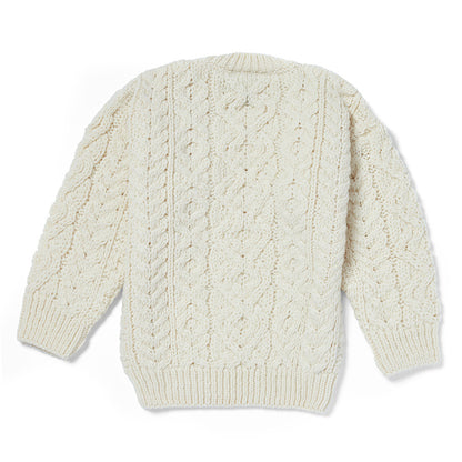Maglioncino Aran in Lana Irlandese - Bianco