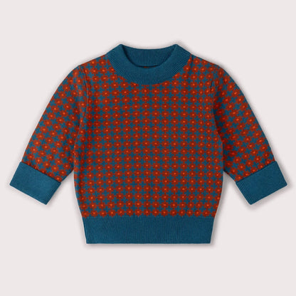 Maglioncino in Cotone Biologico - Ginger Check