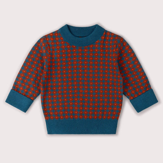 Maglioncino in Cotone Biologico - Ginger Check