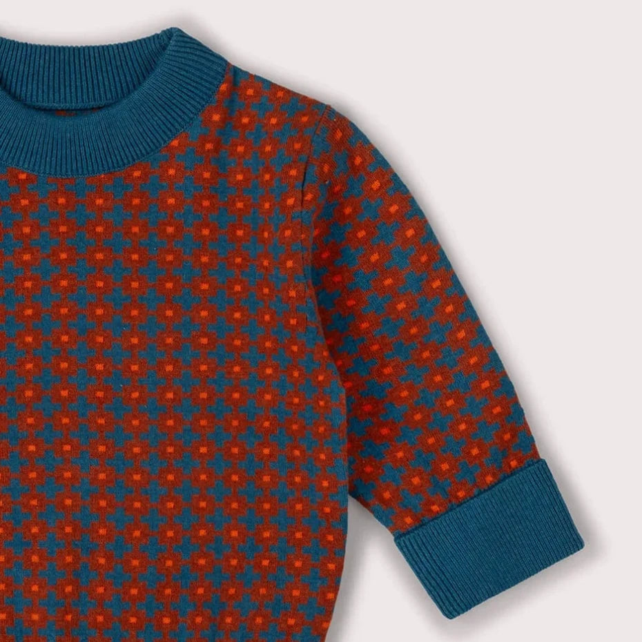 Maglioncino in Cotone Biologico - Ginger Check