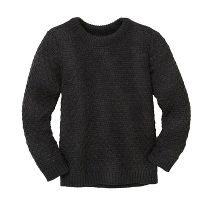 Maglioncino lavorato in lana merino - Antracite